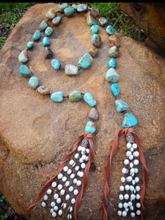 Load image into Gallery viewer, Turquoise &amp; Freshwater Pearl  Lariat
